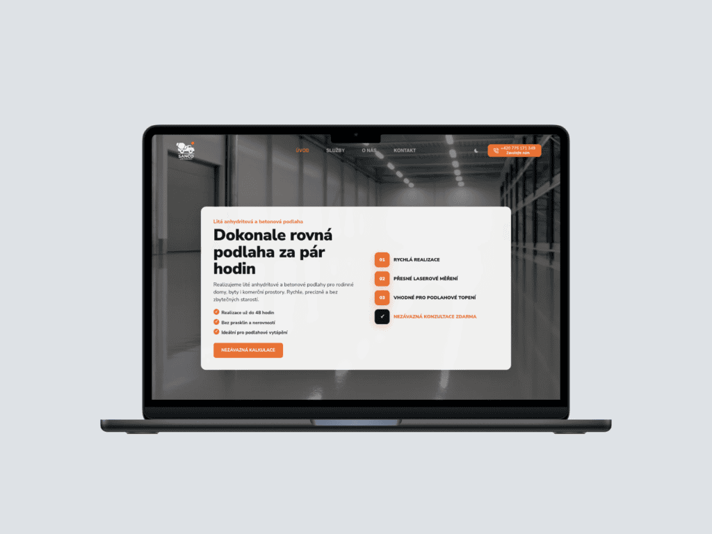 Lité podlahy Sančo - Web