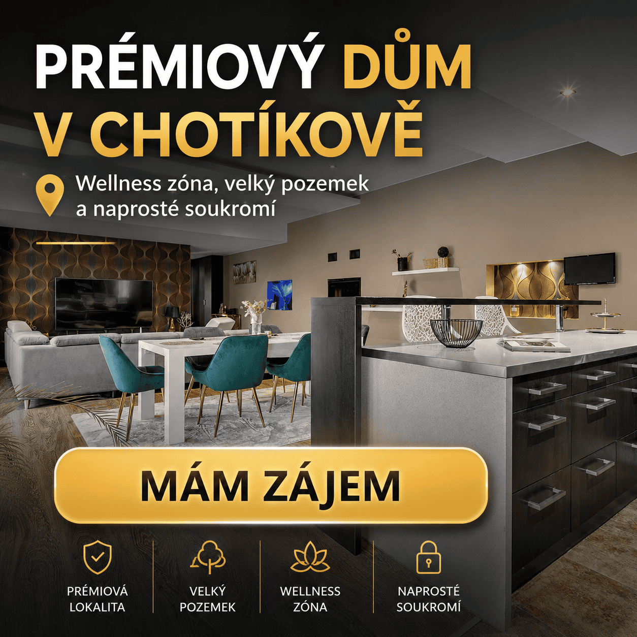 Ukázka čtvercového reklamního banneru pro realitní projekt